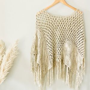 Willow & Clay Sweater Poncho Stone